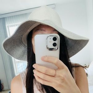 J.Crew Sun Hat Wide Brim Packable Natural White